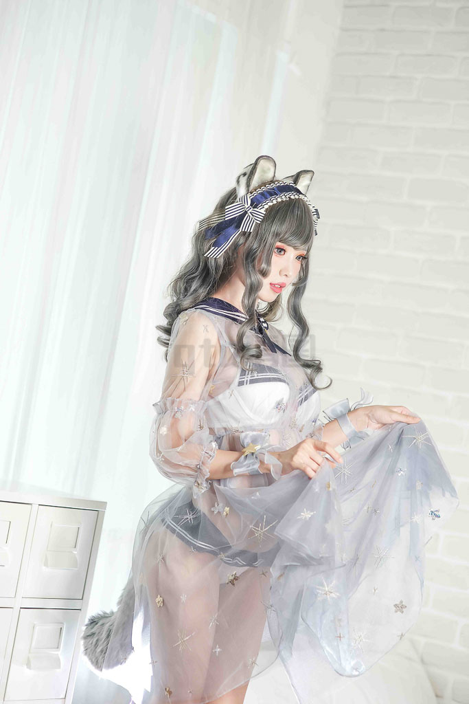 Coser@ElyEE子 Vol.47 灰太狼-透明睡裙-倩图社