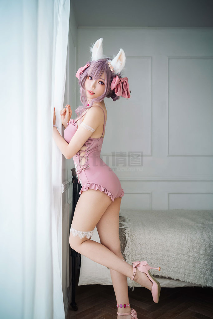 Coser@ElyEE子 Vol.84 Fluffy Summer Original Swimsuit粉色-倩图社