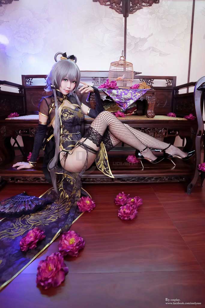 Coser@ElyEE子 Vol.93 – 天依金丝雀旗袍-倩图社