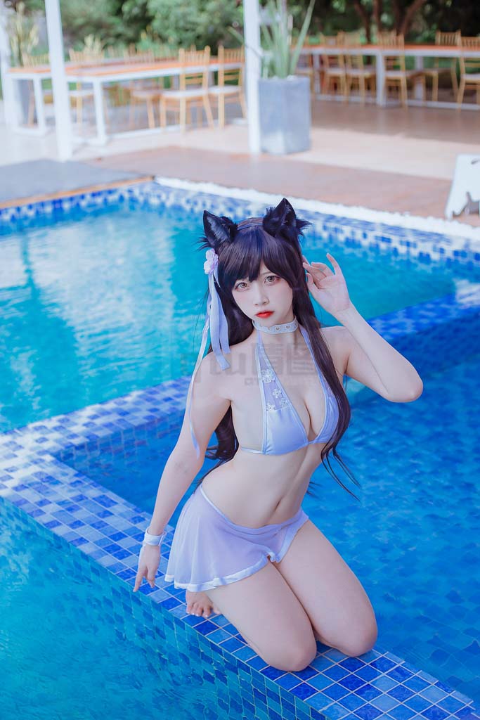 Coser@二佐Nisa Vol.114 犬之眷 碧蓝爱宕泳装-倩图社