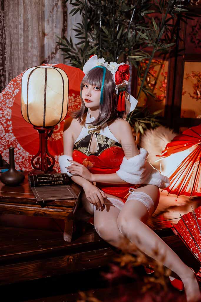 Coser@二佐Nisa Vol.73 碧蓝 柴郡旗袍-倩图社