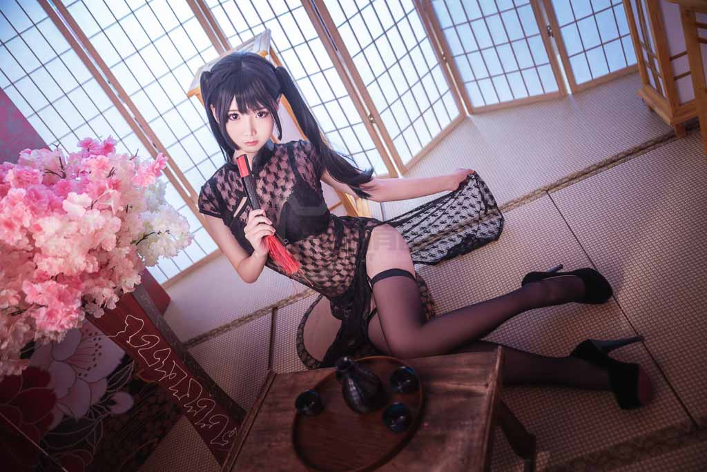 Coser@面饼仙儿 Vol.18 黑丝情趣旗袍-倩图社